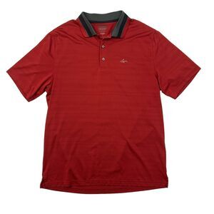 Greg Norman Polo Shirt Mens L Large Red Collared PlayDry Performance Golf Top